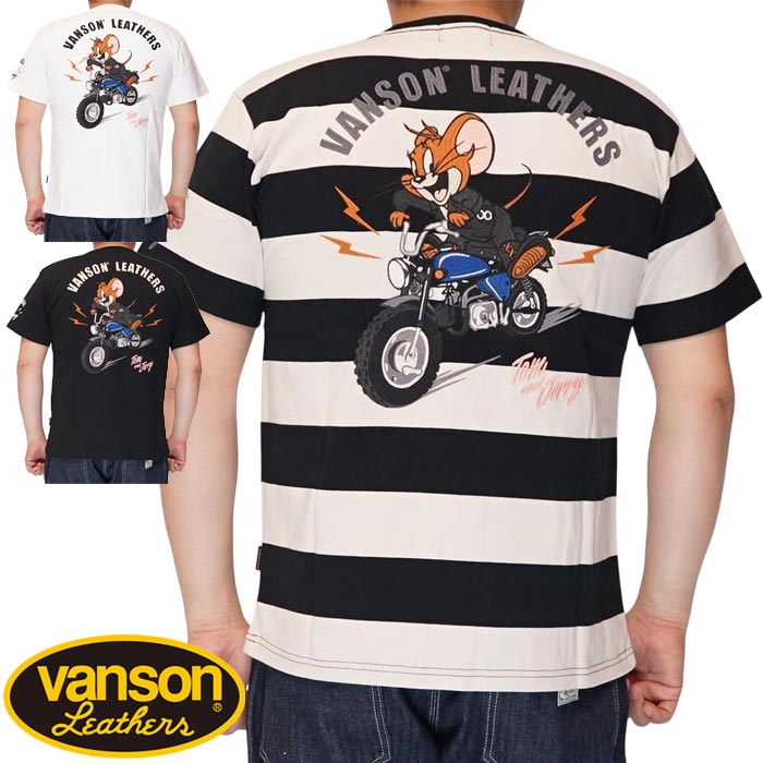 VANSON バンソン トムとジェリー コラボ Tシャツ 半袖 メンズ TJV-2518 送料無料