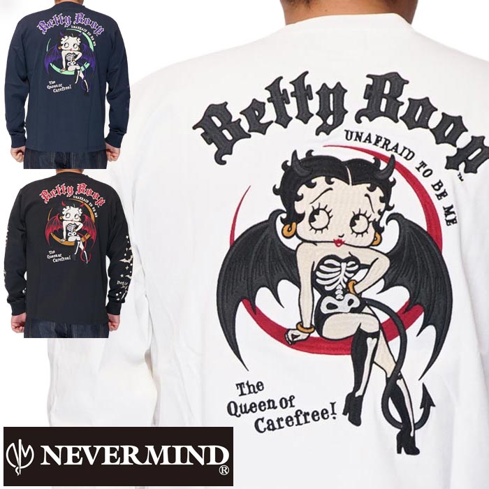 NEVER MIND(ネバーマインド) ベティブープ コラボ ロングTシャツ メンズ 刺繍 デビル BBN-2509 送料無料