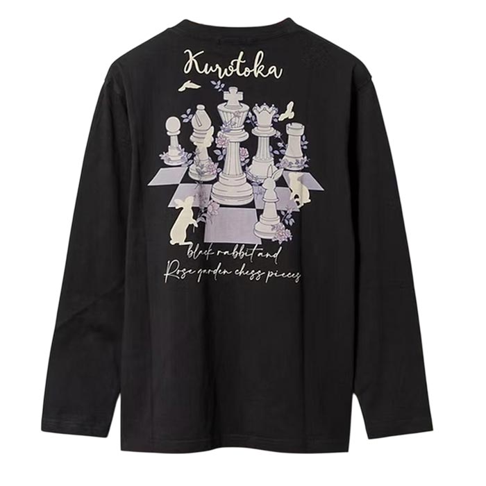 黒菟華 kurotoka 和柄 ロング Tシャツ ロンT 長袖 メンズ 黒兎とローズガーデンのチェスピース 参丸一 AL-759072 送料無料