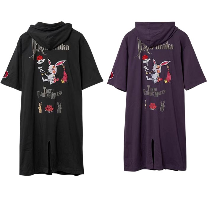 黒菟華 kurotoka 和柄 パーカー メンズ 兎 変形 うさぎ 一輪の薔薇 参丸一 AL-958018 送料無料|和柄 ジーンズプラザ摩耶葛西店