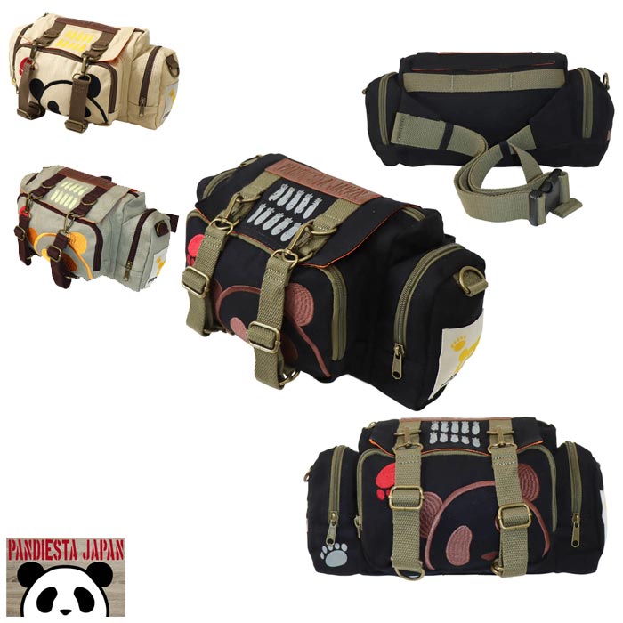 PANDIESTA パンディエスタ 御徒面子 BAG 鞄 ジャイアントパンダ メンズ ミリタリー 膜鳴楽器型 酉の方角御徒面子 和柄 595901 貨物輸送無料 バッグ・小物・ブランド雑貨-メンズバッグ-ショルダーバッグ・メッセンジャーバッグ