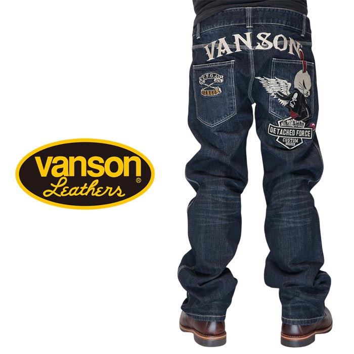 VANSON バンソン クローズ WORST コラボ デスラビット 刺繍 ジーンズ デニム 武装戦線 CRV-2509 送料無料