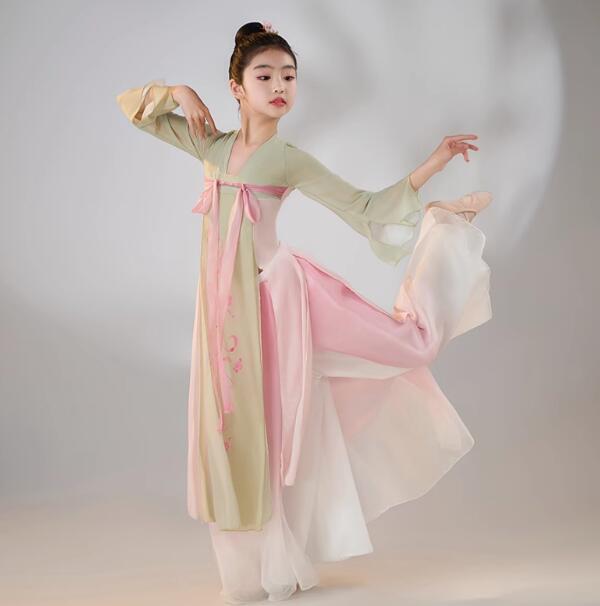 【社交ダンス衣装】ピンク ワンピース ドレス グラデーション ホワイト 白 楽天市場】女の子 ダンス ワンピース グラデーション モダン