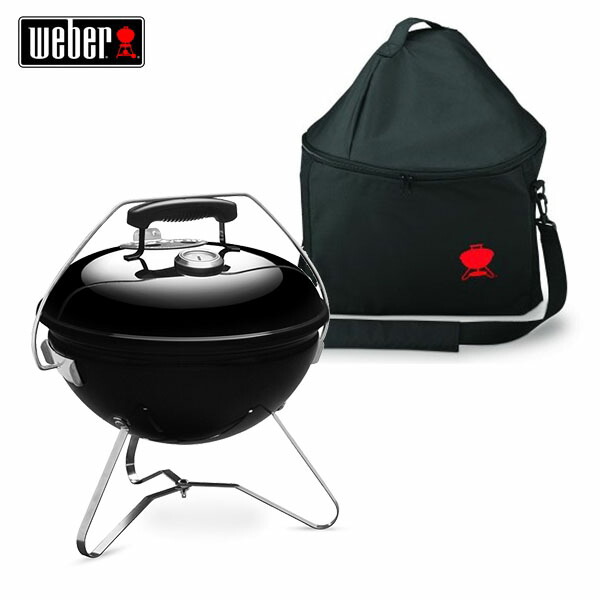 新しい 温度計付き Weber スモーキージョープレミアム ウェーバー 37cm 1121308 カバーセット アウトドア