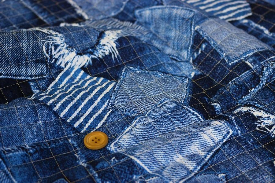 楽天市場】キルティング デニム風ポケット パッチワーク柄(単位50cm