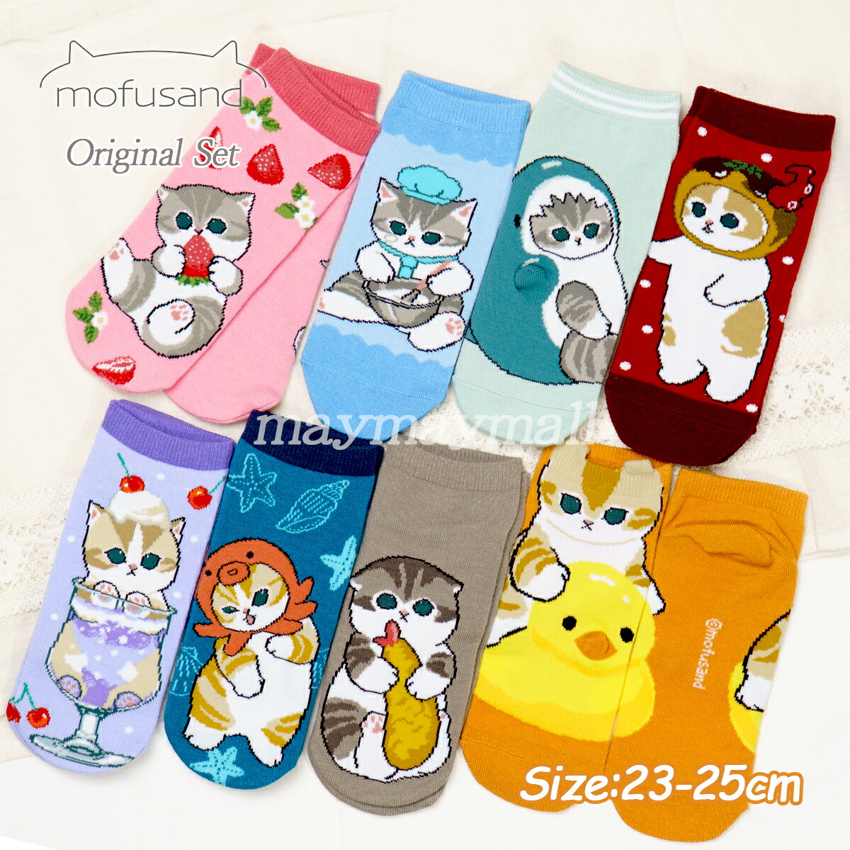 モフサンド 楽天市場】mofusand スニーカー丈ソックス3 猫柄 もふさんど