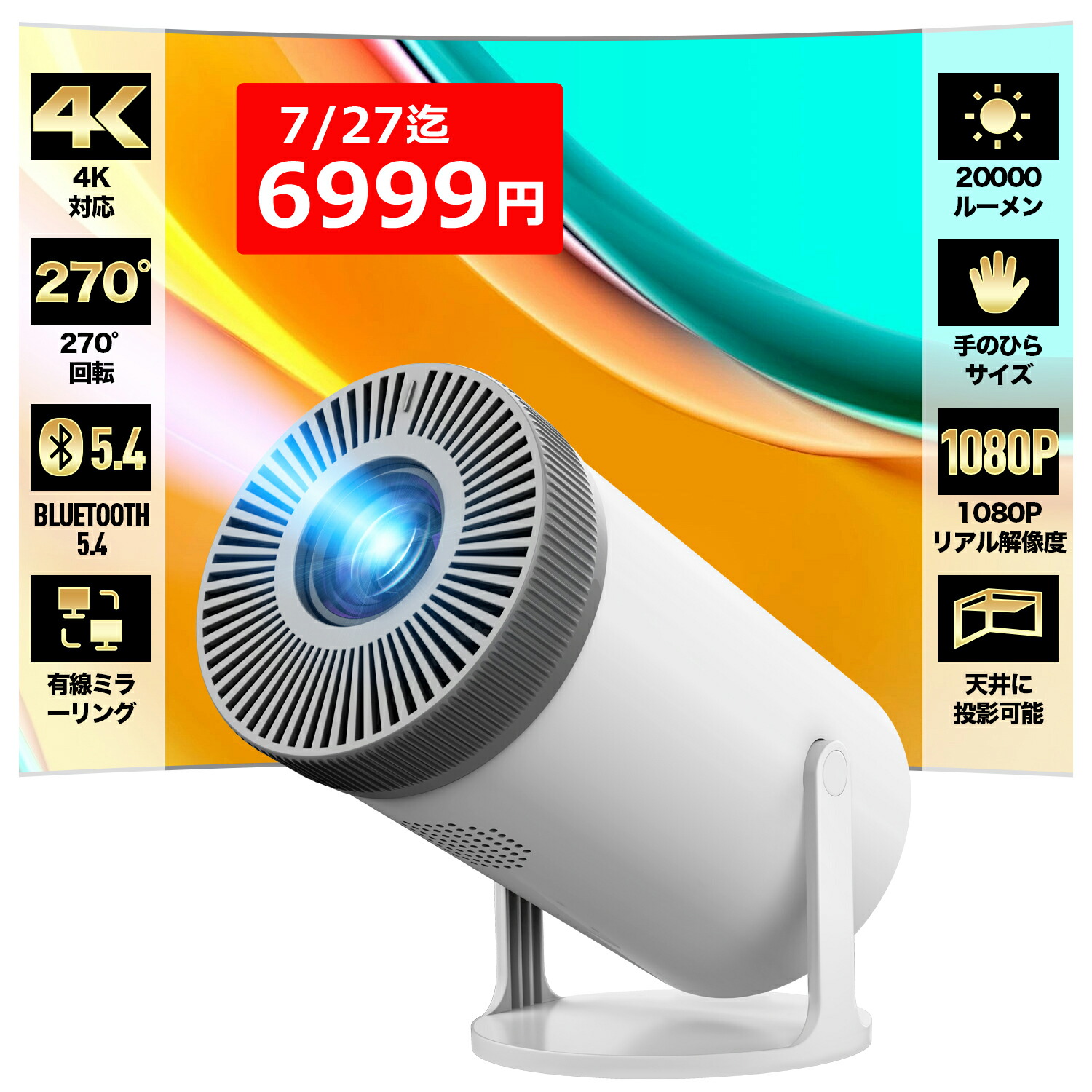 Charmelife プロジェクター 家庭用【270°回転・4K対応】 楽天市場】Charmelifeプロジェクター家庭用【18000LM・270°回転