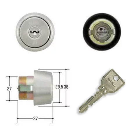 楽天市場】MIWA U9 DN.CY 扉厚42-49mm ST シルバー色 キー3本付 BH