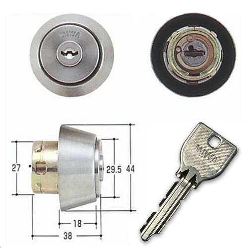 楽天市場】MIWA U9 LA シリンダー /特殊色BS真鍮ヘヤライン