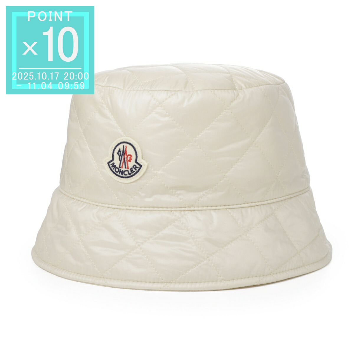 MONCLER ホワイト バケットハット M MONCLER ホワイト バケットハット M ホワイト バケットハット
