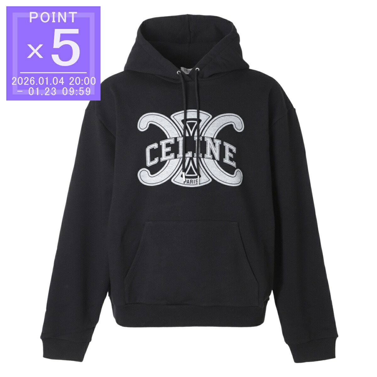 一日限定価格CELINE ブラック パーカー セリーヌ CELINE CELINE パーカー RY0JH670Q スウェット プルオーバー