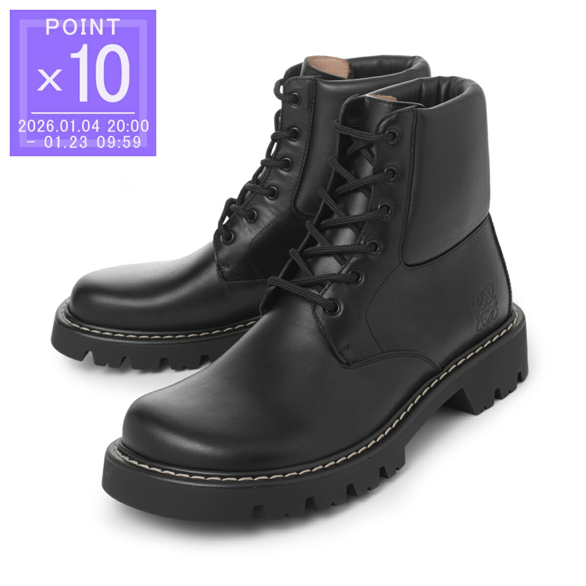 楽天市場】【アウトレット】ロエベ LOEWE レースアップブーツ ブラック