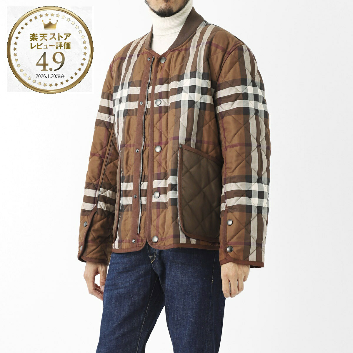【アウトレット】バーバリー BURBERRY 中綿入りジャケット キルティングジャケット ブラウン メンズ 8054454 darkbirchbrown ip CHECK DIAMOND QUILTED COTTON BOMBER JACKET【返品送料無料】[outnew]