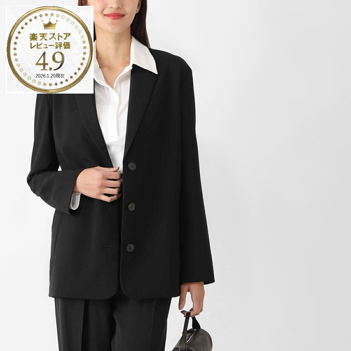【アウトレット】ザ ロウ THE ROW 3つボタン ジャケット シングルジャケット ブラック レディース 8885 w3893 blk ALOHA JACKET【返品送料無料】