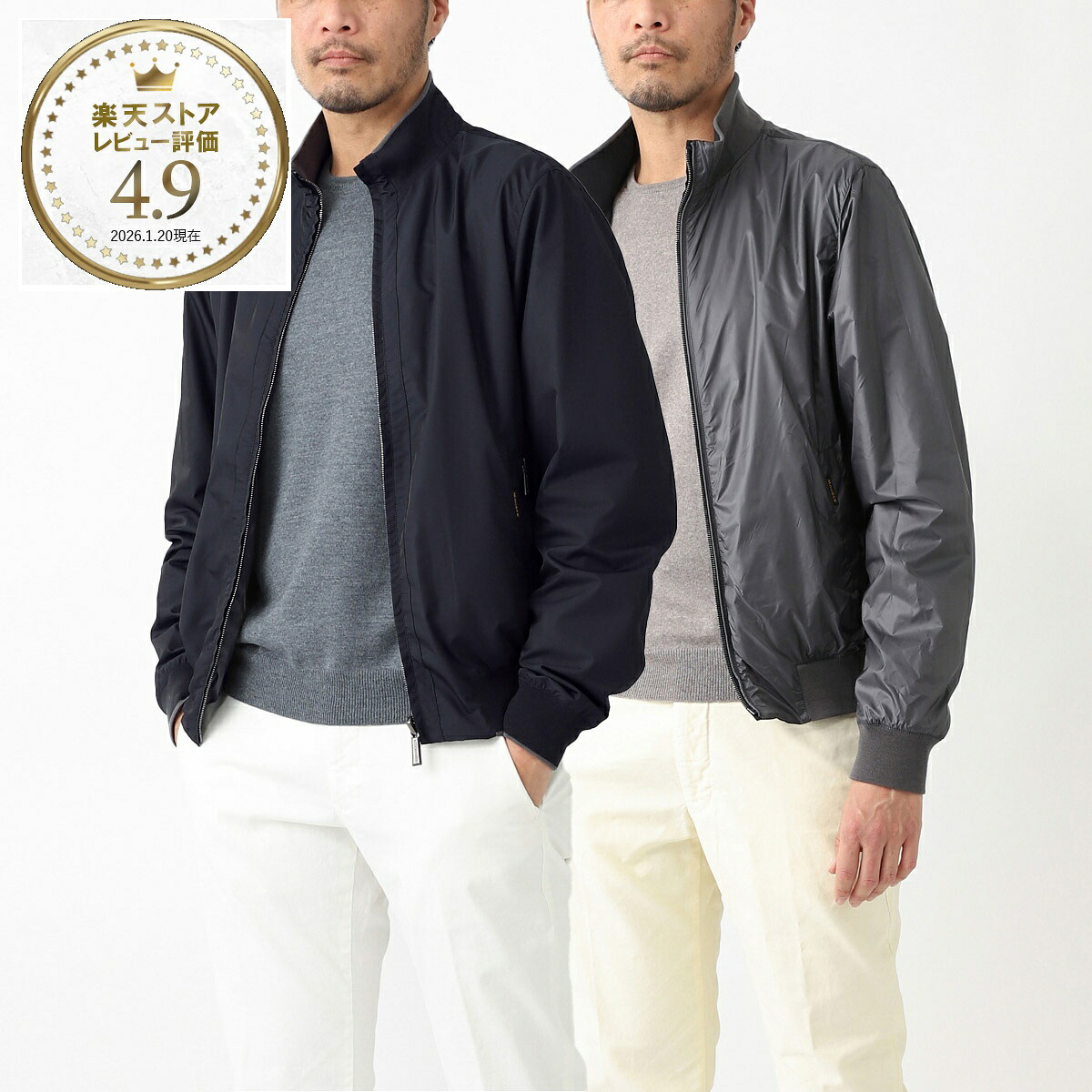 ムーレー MOORER ボンバージャケット リバーシブルジャケット ブルー メンズ 大きいサイズあり axten km blu cloud AXTEN-KM アクステン【返品送料無料】
