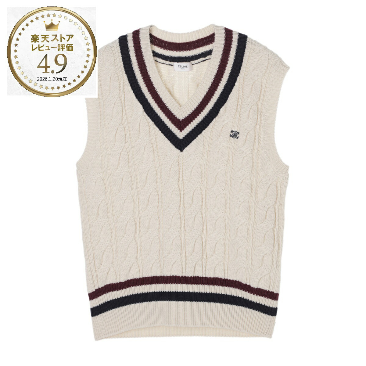 楽天市場】CELINE セリーヌ ベスト 2ADCK823Y.38NO メンズ ジレ ウール