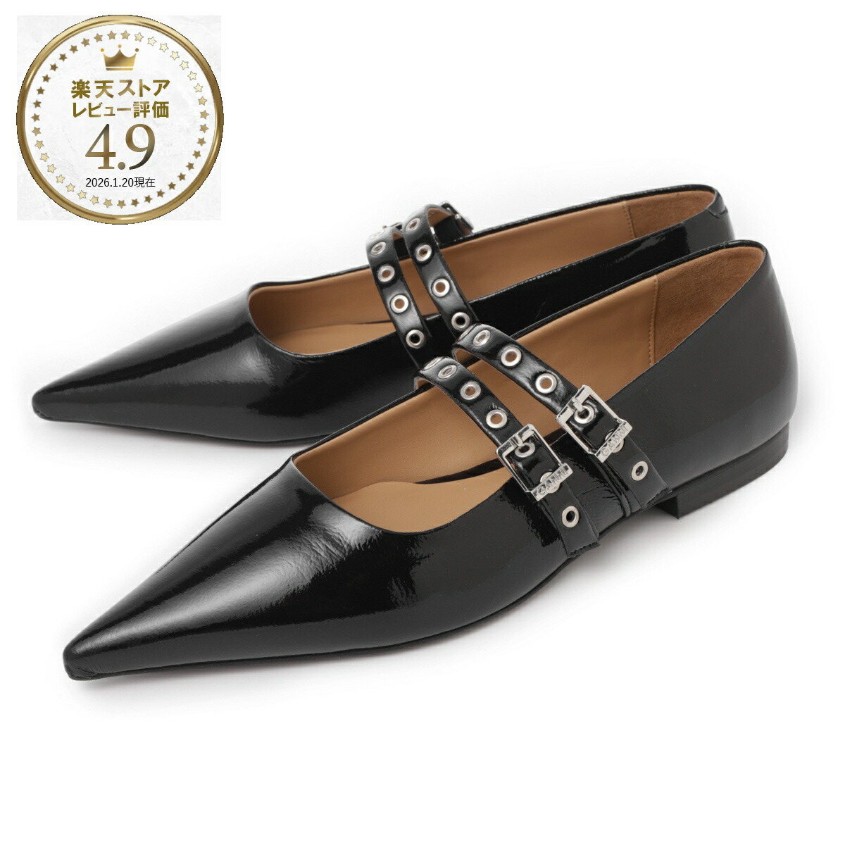 楽天市場】ガニー GANNI バレエシューズ フラットシューズ ブラック