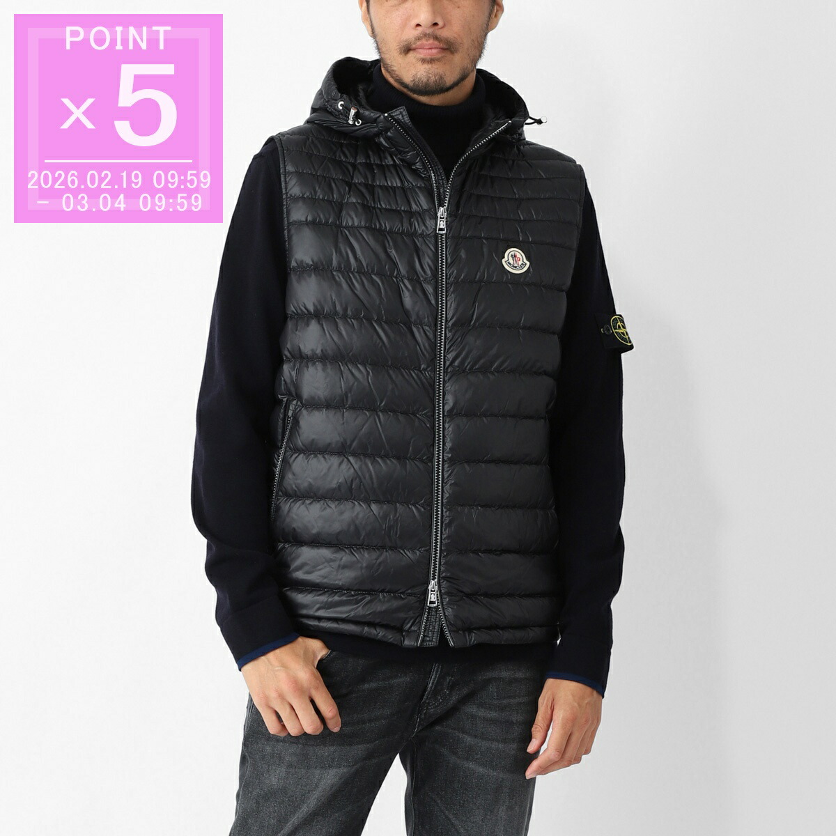 楽天市場】モンクレール MONCLER ダウンベスト ブラック メンズ 大きい