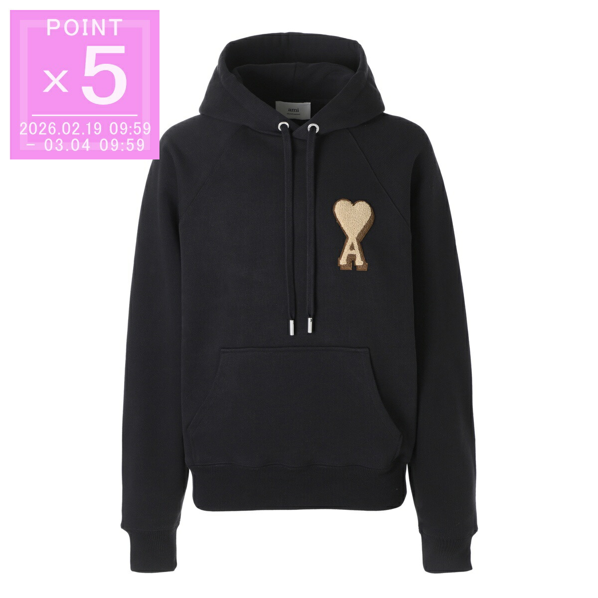 楽天市場】アミ AMI ジップアップパーカー USW759.747 001 ブラック