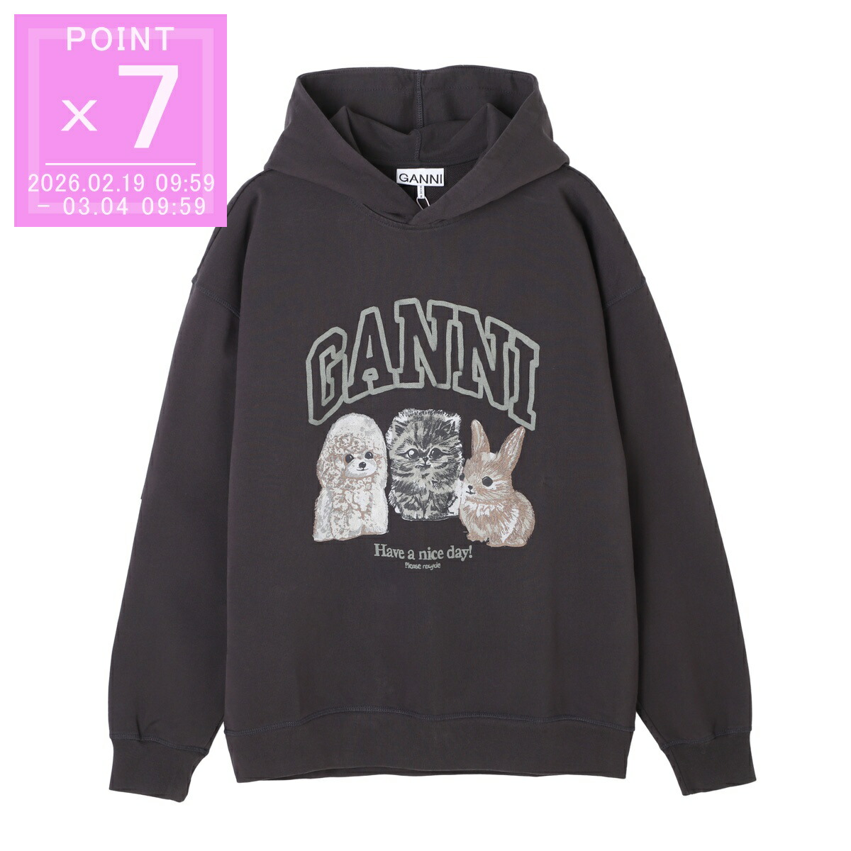 楽天市場】GANNI ガニー パーカー Isoli Cropped Oversized Hoodie
