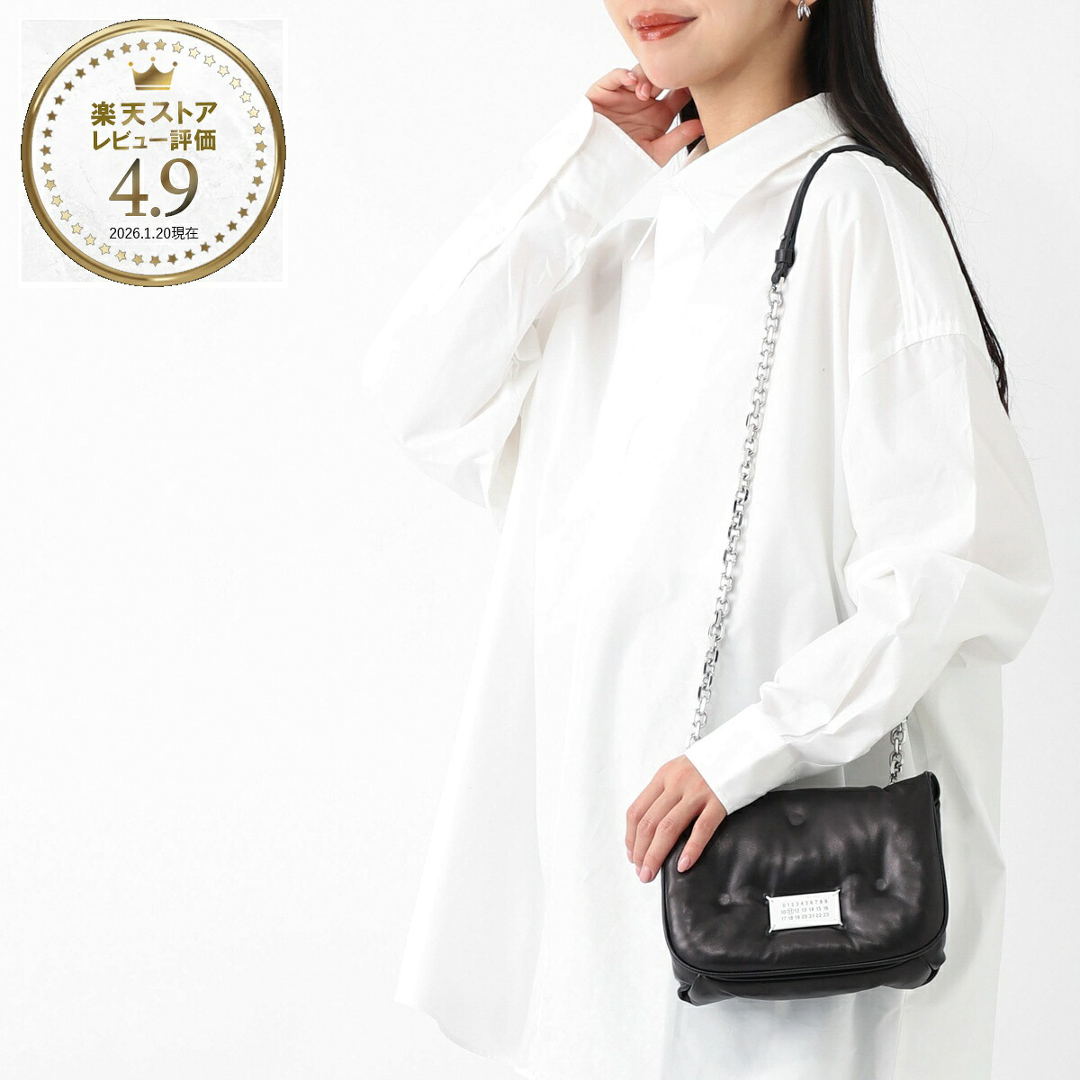 メゾンマルジェラ Maison Margiela ショルダーバッグ ブラック レディース sb1wg0019 p4300 t8013 GLAM SLAM FLAP SMALL【返品送料無料】