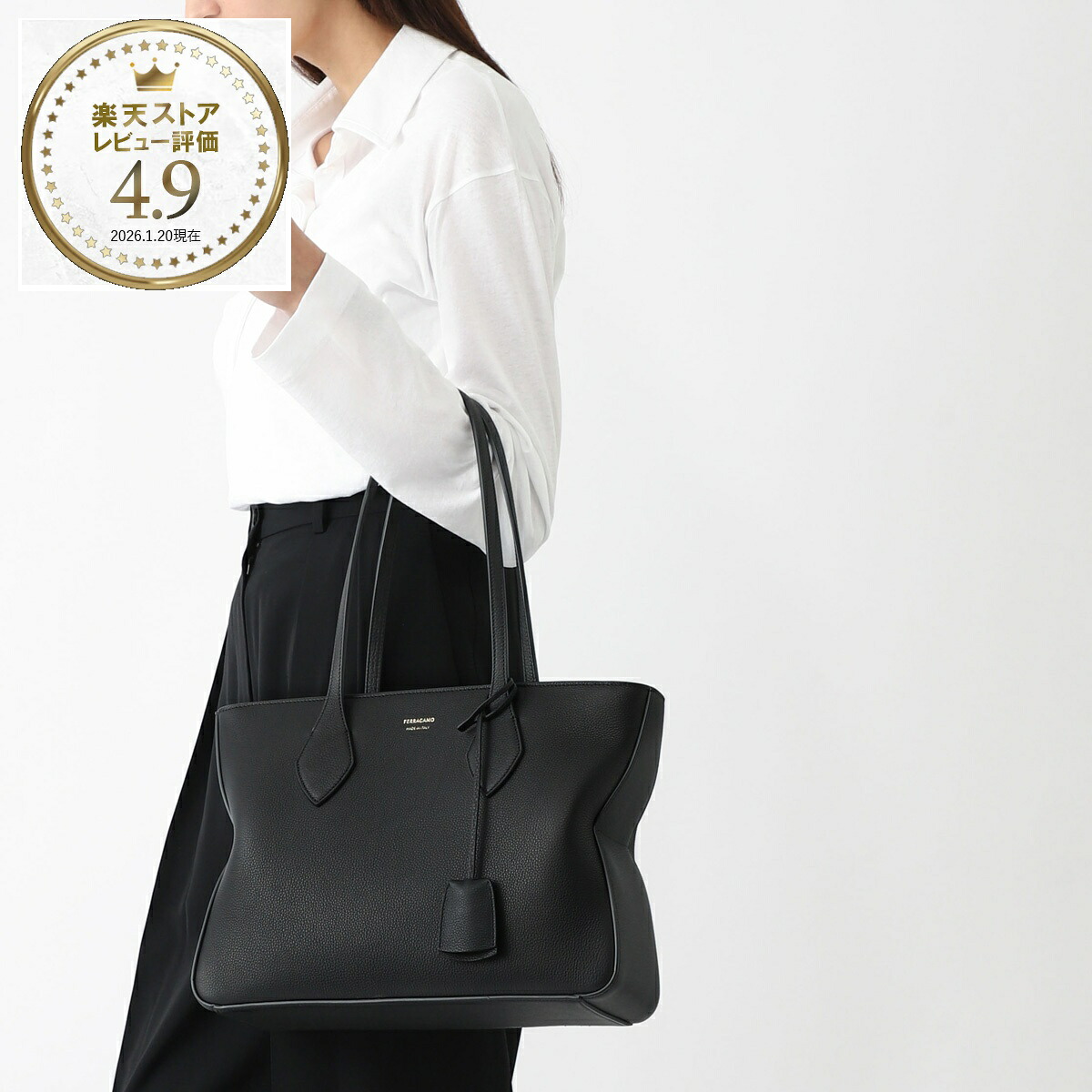 フェラガモ FERRAGAMO トートバッグ ブラック レディース star tote s 219861 779343 nero【返品送料無料】