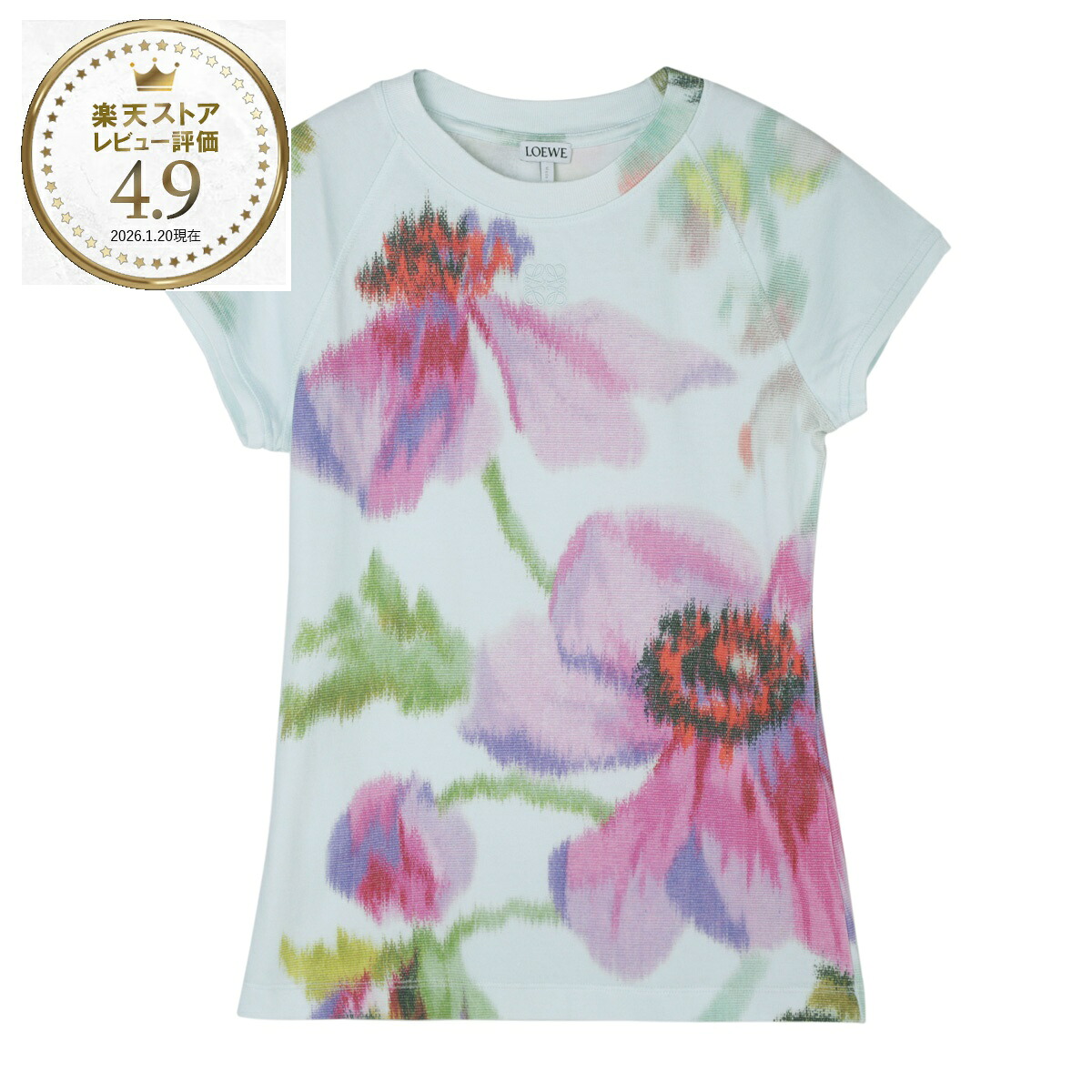 ロエベ LOEWE クルーネックTシャツ ブルー レディース s359y22x95 5459 SMALL FIT T-SHIRT【返品送料無料】 35,100円