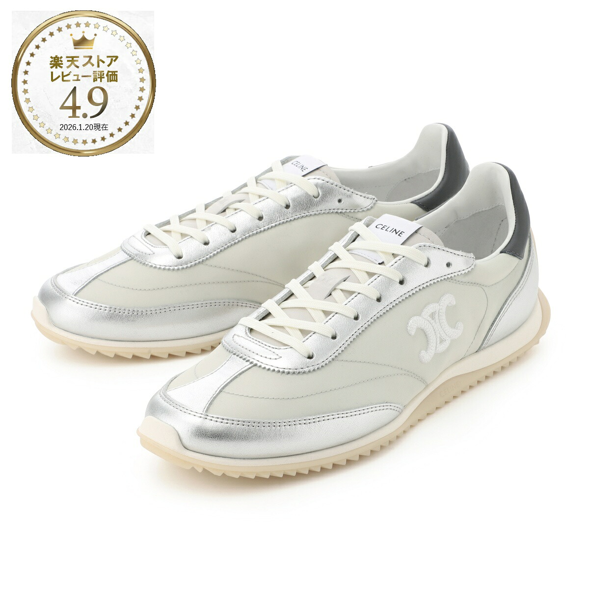 セリーヌ CELINE スニーカー グレー レディース 大きいサイズあり 36436 5321c ghe0 CELINE RACER LOW TOP SNEAKER レーサー【返品送料無料】[2026SS]