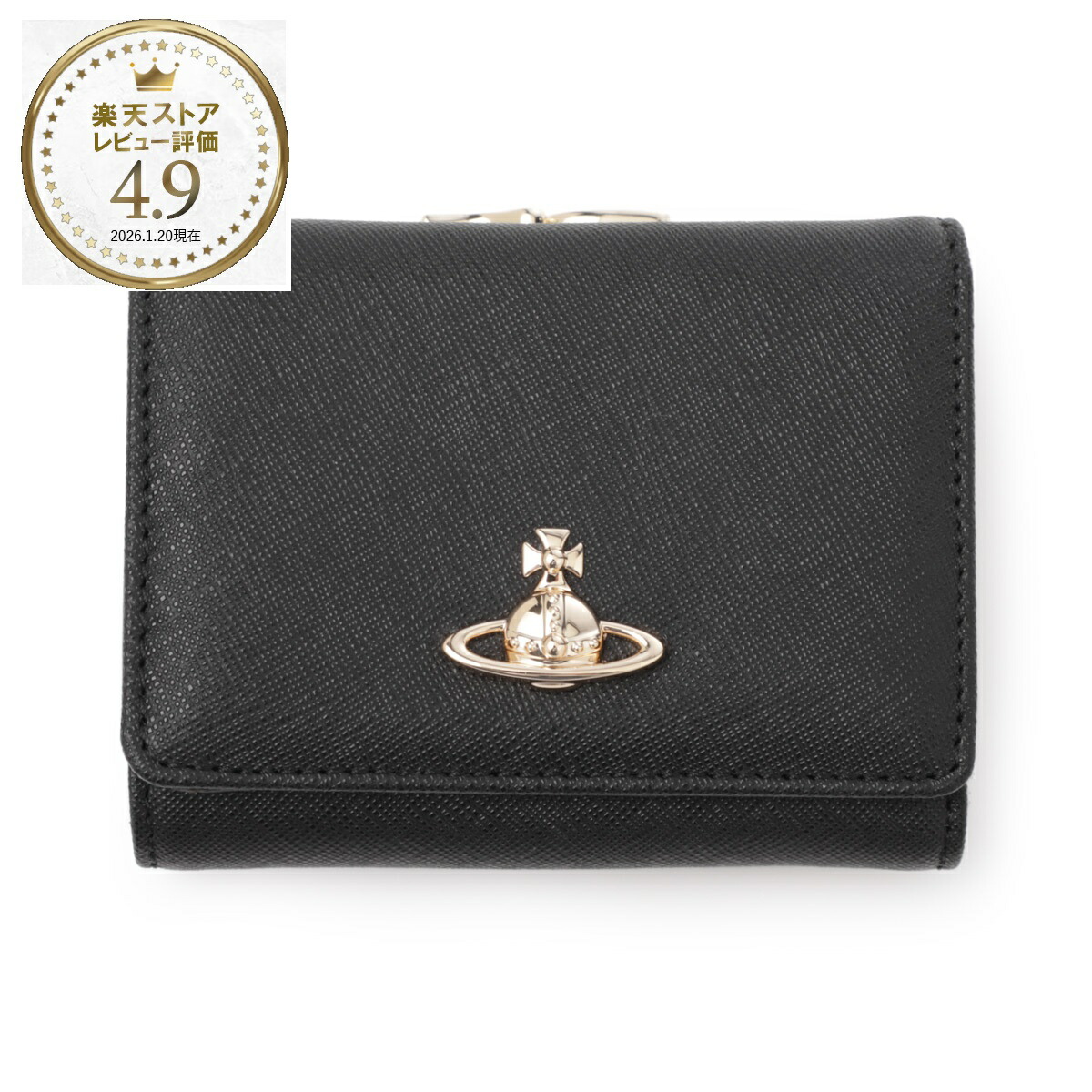 ヴィヴィアンウエストウッド Vivienne Westwood 3つ折り財布 小銭入れ付き ブラック レディース 5115002mw l001n n402 black SMALL FRAME WALLET【返品送料無料】[2026SS]