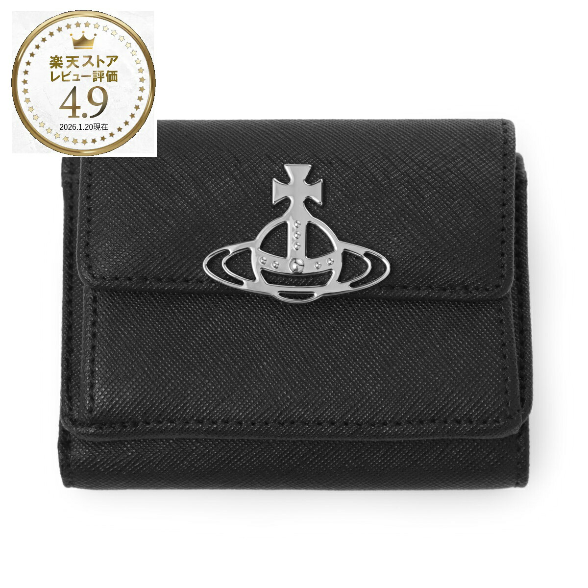 ヴィヴィアンウエストウッド Vivienne Westwood 3つ折り財布 小銭入れ付き ブラック メンズ レディース 5115002uw l001n n401 black SMALL FLAP PURSE【返品送料無料】[2026SS]
