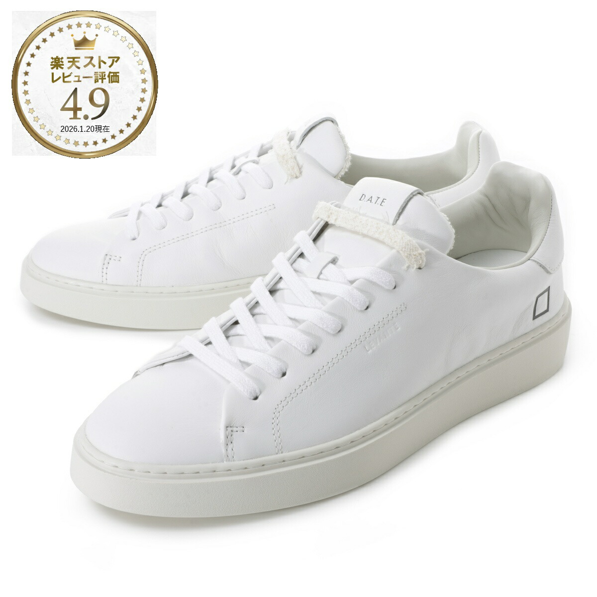 デイト DATE スニーカー ホワイト メンズ 大きいサイズあり levante m441 lv ca wh calf white LEVANTE CALF スムースレザー クッションインソール【返品送料無料】[2026SS]