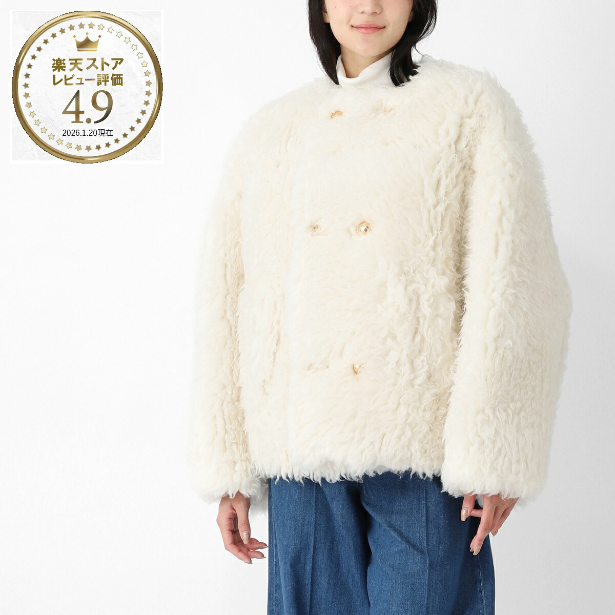 【アウトレット】セリーヌ CELINE ショートコート ホワイト レディース rm02u 0275 01rd【返品送料無料】