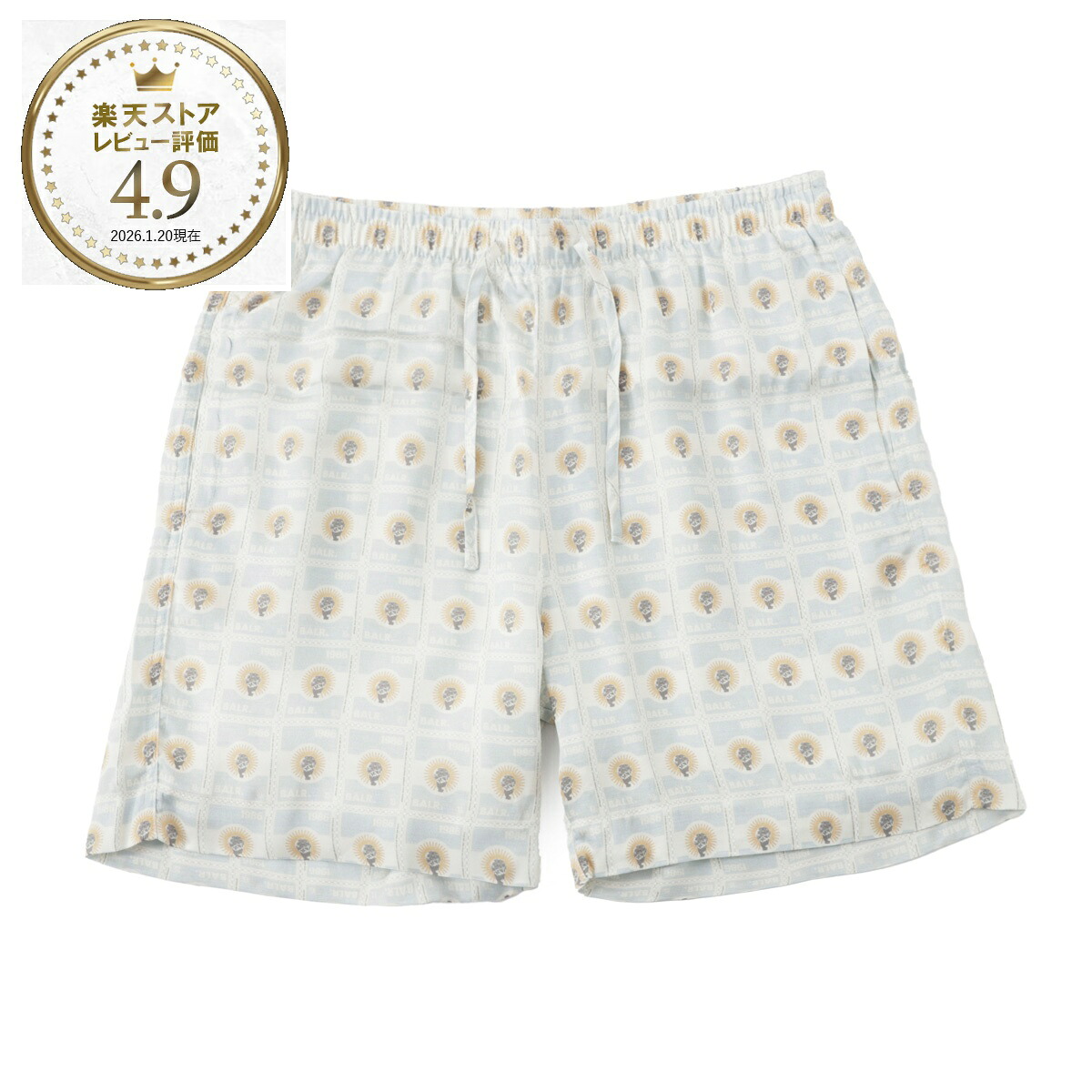 ボーラー BALR. ショートパンツ マルチカラー メンズ gotl stamp box shorts brightwhite GOTL STAMP BOX SHORTS【返品送料無料】