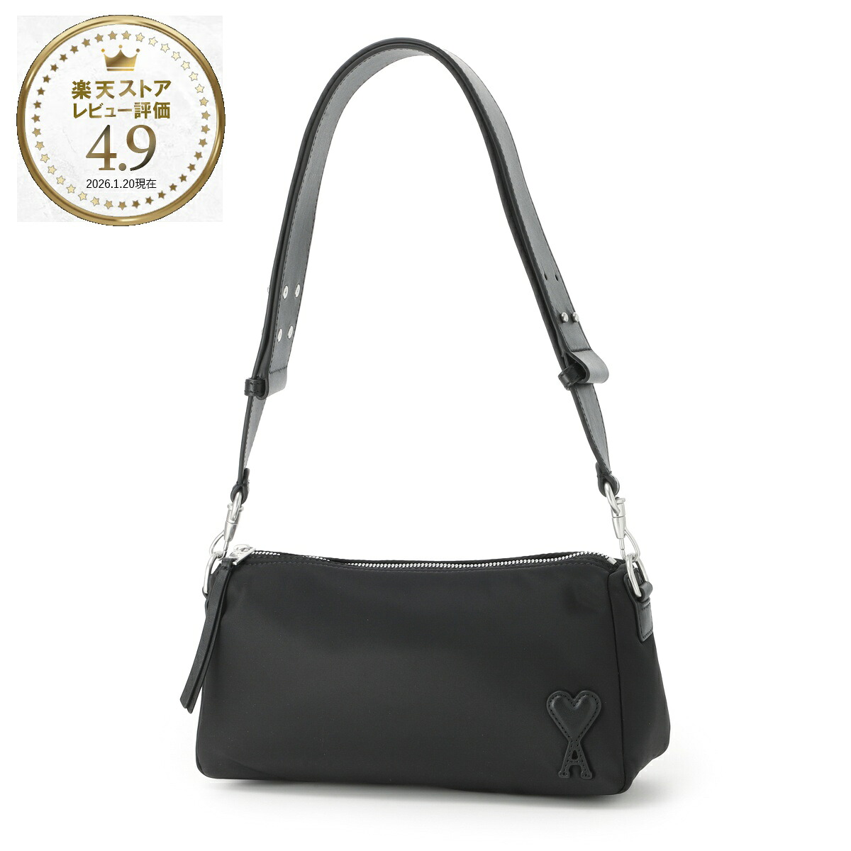 アミ AMI ショルダーバッグ ブラック メンズ レディース ull707 aw0001 001 noir MARCEL BAG マルセル【返品送料無料】[2026SS]