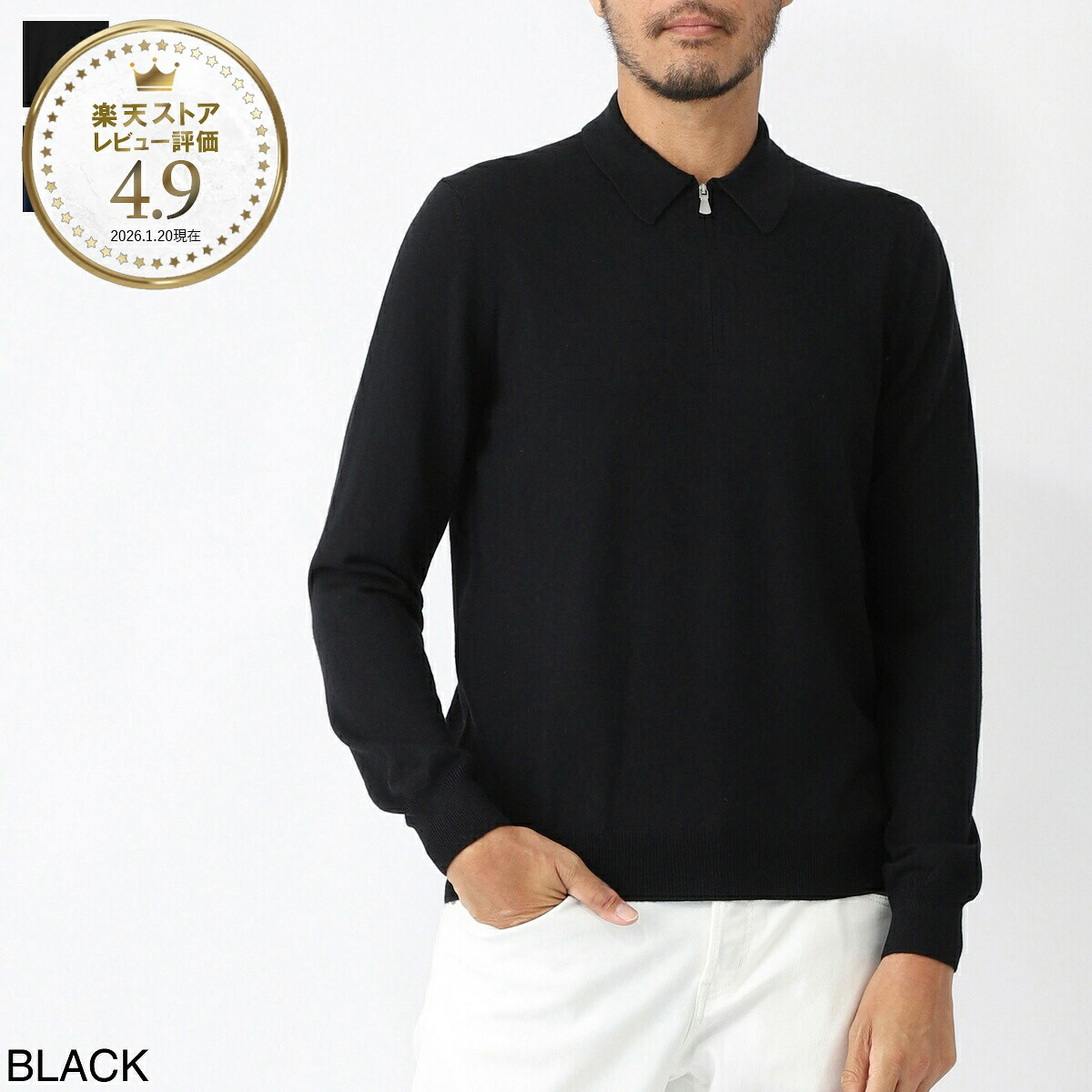 グランサッソ Gran Sasso ハーフジップニットポロシャツ メンズ 大きいサイズあり 55125 14290 099 TENNNIS M/L ZIP【返品送料無料】|モダンブルー店