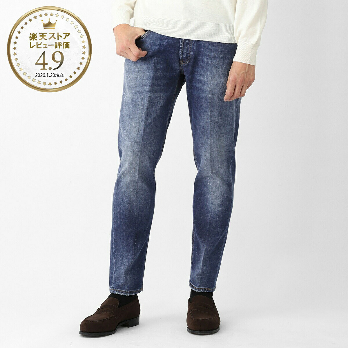 アントレアミ entre amis ボタンフライジーンズ ブルー メンズ 8177 2860l1082 5 TK DENIM CORTO【返品送料無料】|モダンブルー店