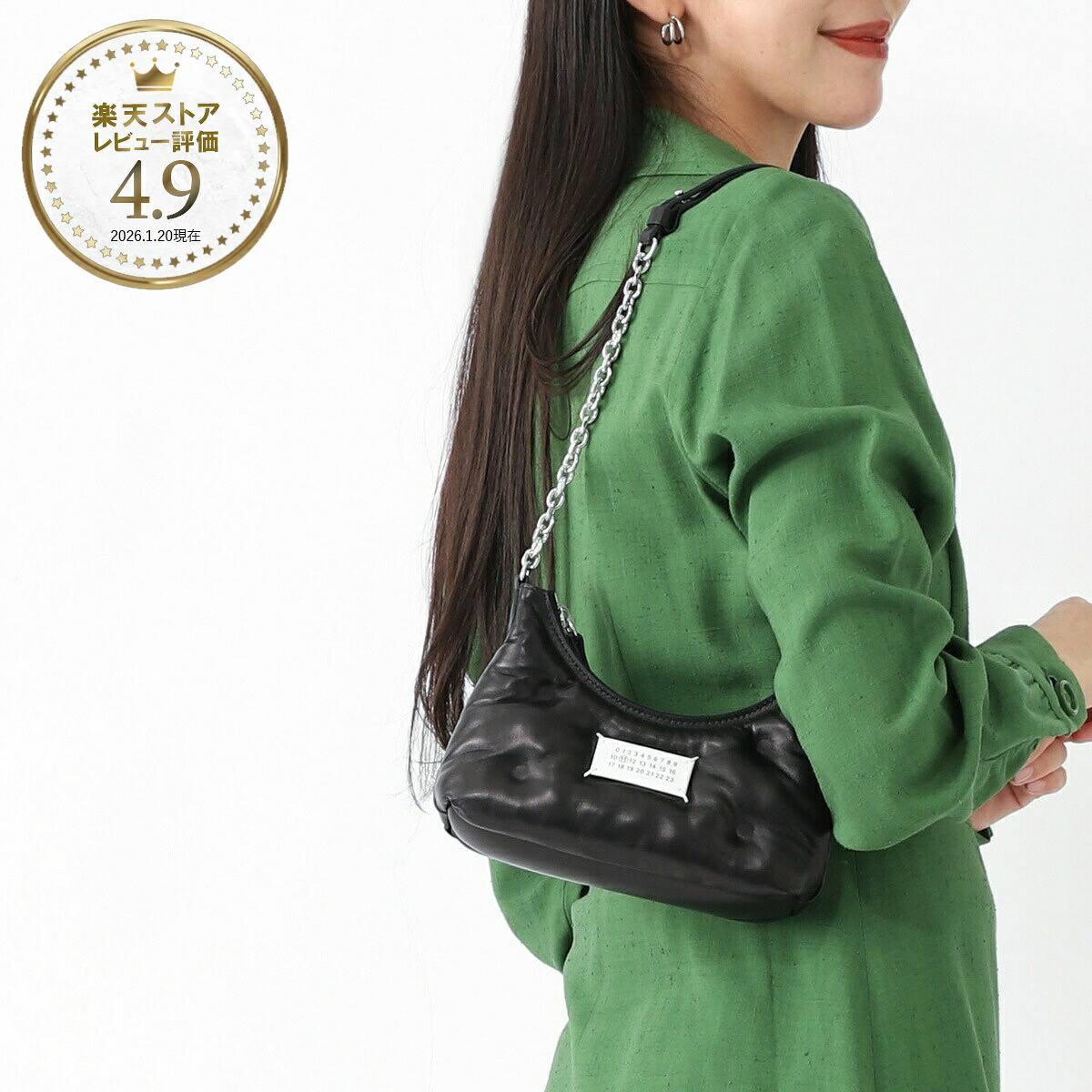 【アウトレット】メゾンマルジェラ Maison Margiela ショルダーバッグ ホーボーバッグ ブラック レディース sb1wg0021 p4300 t8013 GLAM SLAM HOBO MICRO【返品送料無料】[outnew]｜モダンブルー店