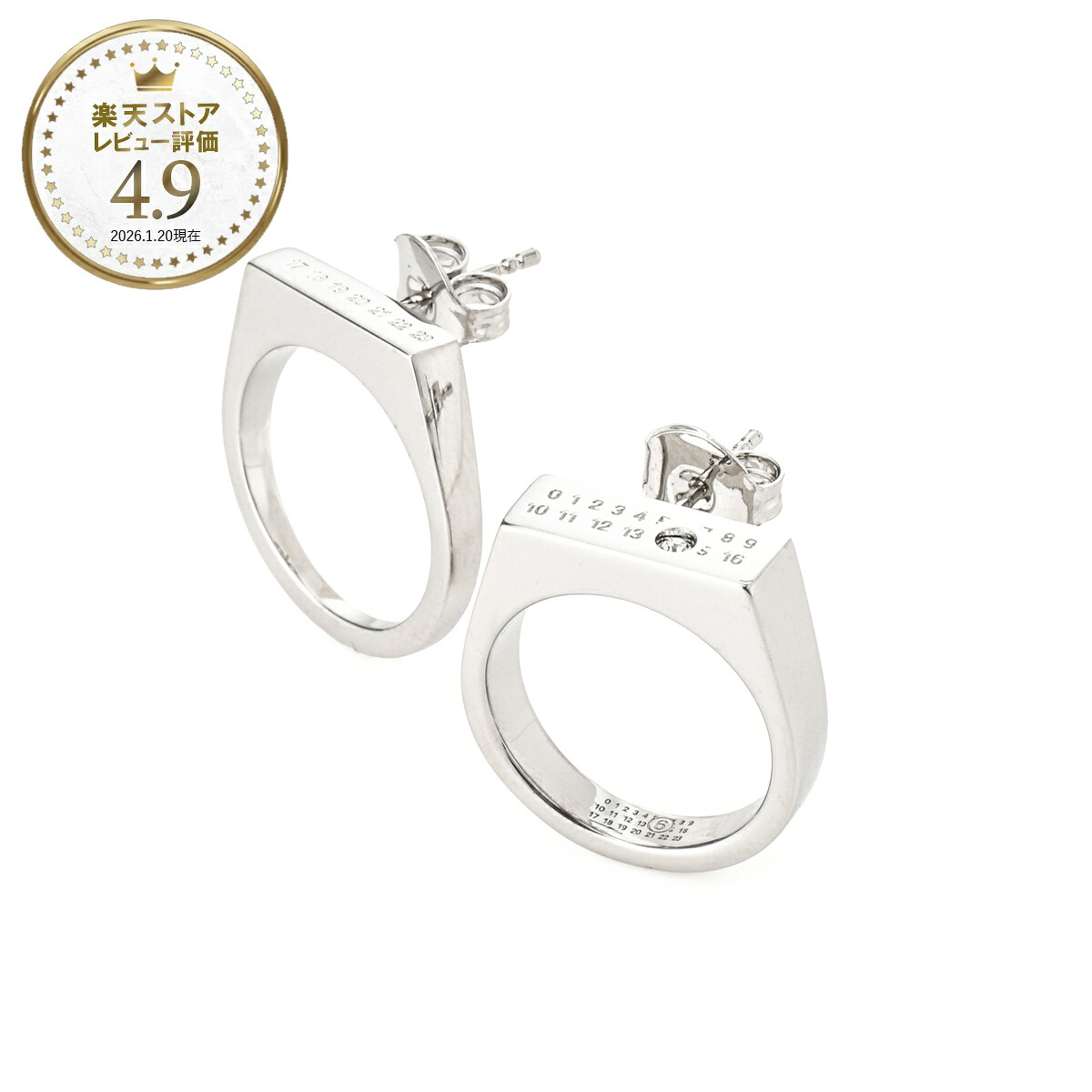 エムエム 6 メゾンマルジェラ MM6 Maison Margiela 両耳ピアス シルバー レディース CHEVALIER EARRINGS シュヴァリエ ピアス【返品交換不可】|モダンブルー店