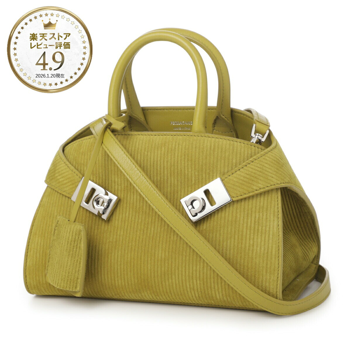 【アウトレット】フェラガモ FERRAGAMO ハンドバッグ 2WAY ショルダーバッグ イエロー レディース hug mini 215975 785782 lemongrass HUG MINI【返品送料無料】|モダンブルー店