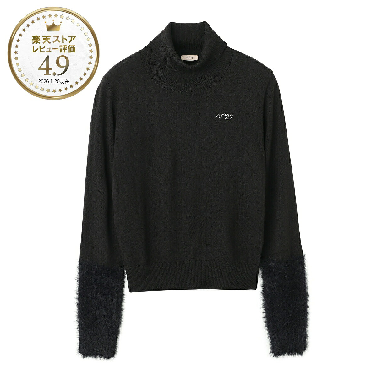 ヌメロヴェントゥーノ N&deg;21 タートルネックニット KIDS キッズ ガールズ ブラック レディース n2106xn0122 n21k124f 0n900【返品送料無料】｜モダンブルー店