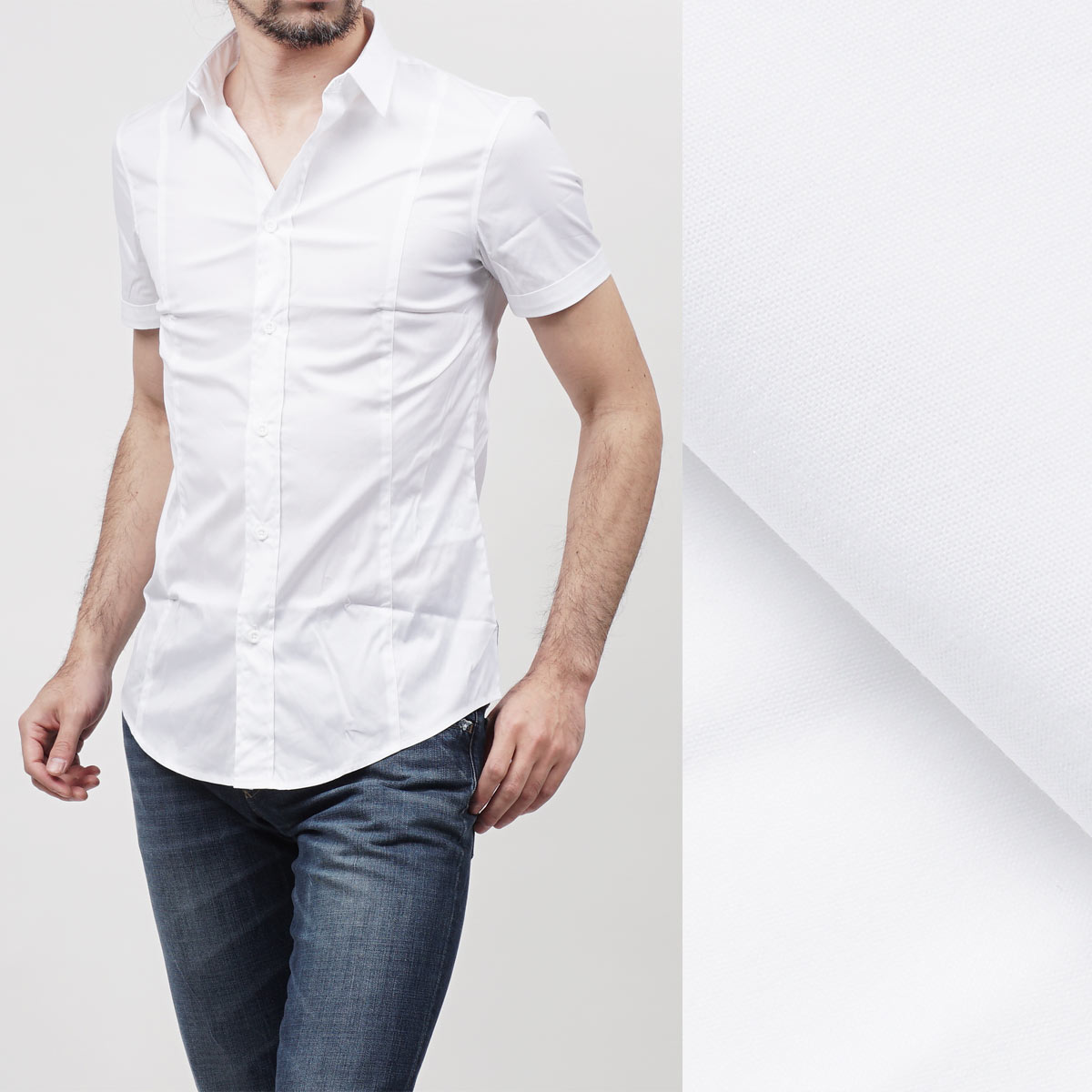 armani white short sleeve shirt