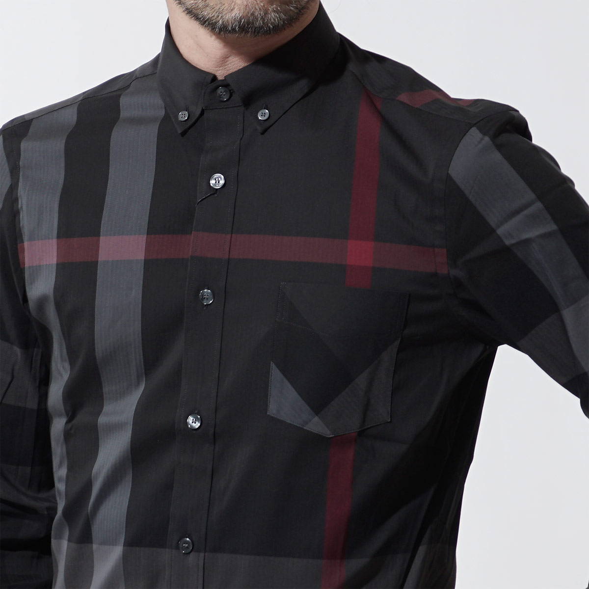 black burberry button up
