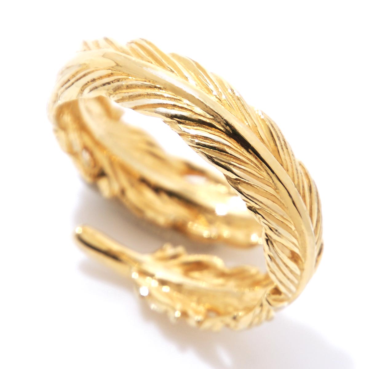 ガーデル GARDEL リング 指輪 ゴールド メンズ レディース gdr 077 k18 k18 NATURAL FEATHER RING【返品交換不可】