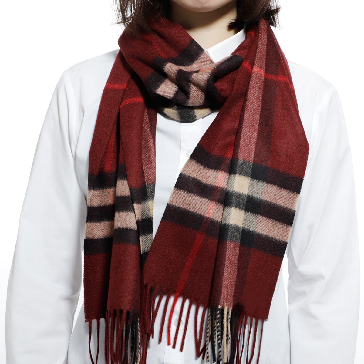 burberry red cashmere scarf