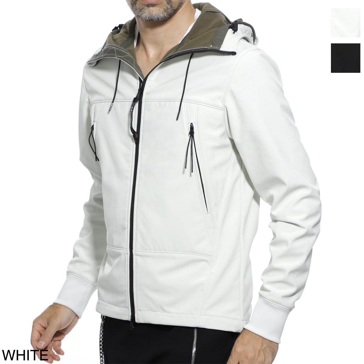 cp company white hoodie