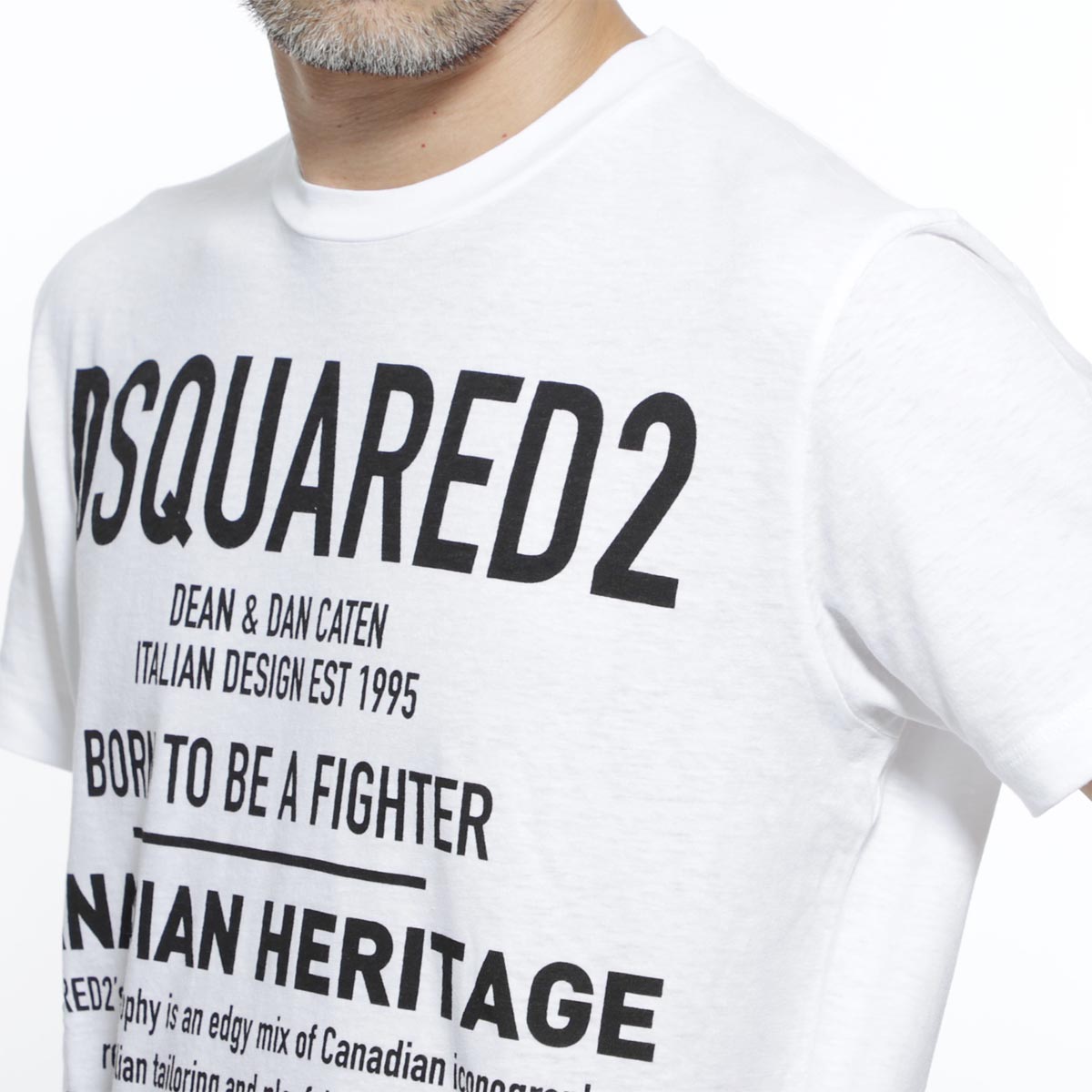 アウトレット ディースクエアード Dsquared2 クルーネック モード Tシャツ メンズ カジュアル Born カジュアル トップス インナー S74gd0594 S22507 100 Born To Be A Fighter あす楽対応 関東 返品送料無料 ラッピング無料 Outnew モダンブルー店