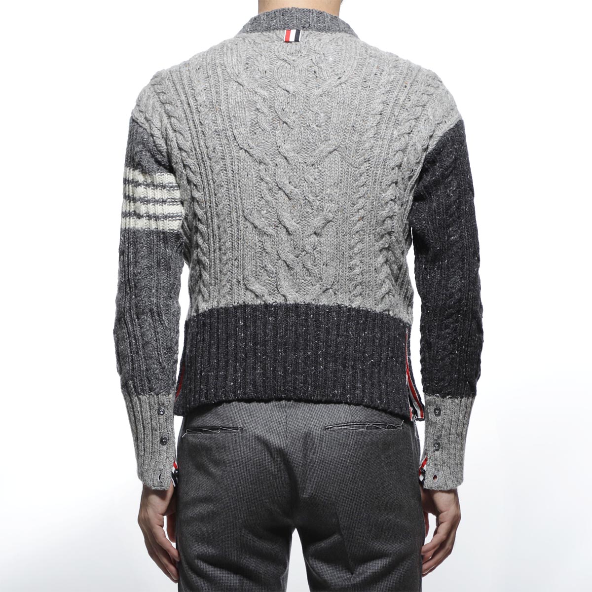 tom brown thom browne. 圆领毛衣人编织物休闲顶端mka233f 00278 982