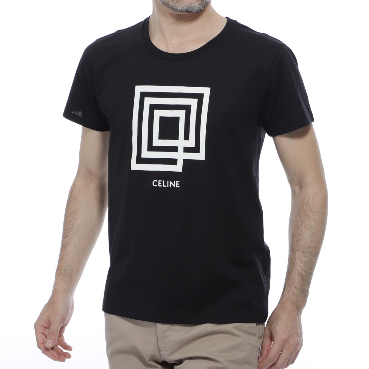 【アウトレット】セリーヌ CELINE クルーネックTシャツ ブラック メンズ コットン 綿 2x308 605g 38aw LABYRIN【あす楽対応_関東】【返品送料無料】【ラッピング無料】|モダンブルー楽天市場店