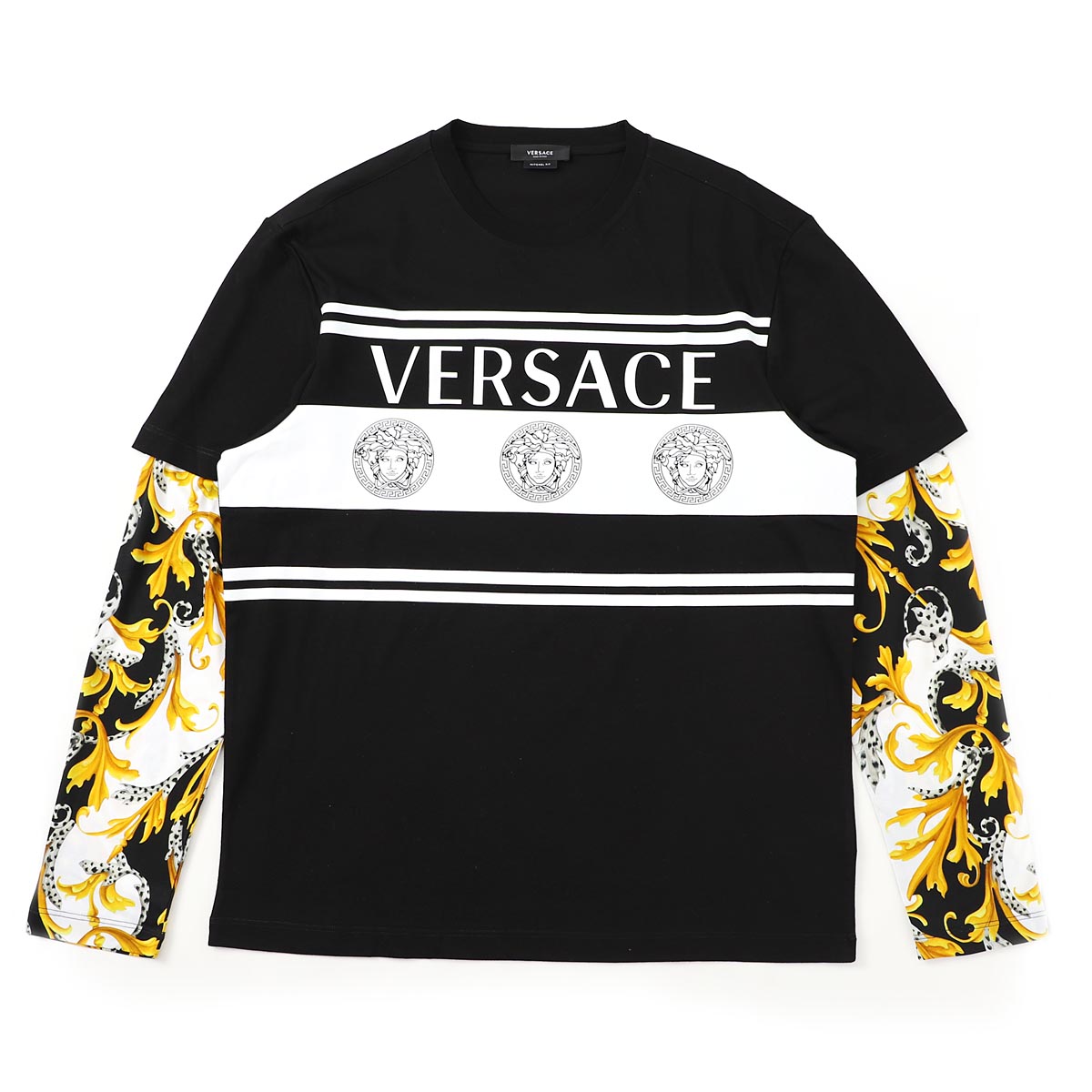 楽天市場 アウトレット ヴェルサーチェ Versace クルーネック 長袖tシャツ ブラック メンズ A863 027 T Shirt M Lunga Mitchel Fit あす楽対応 関東 あす楽対応 関東 返品送料無料 ラッピング無料 モダンブルー楽天市場店