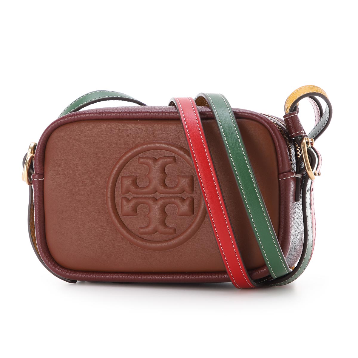 お手頃価格 レディース ブラウン ショルダーバッグ Burch Tory トリーバーチ 9 Mini 返品送料無料 ラッピング無料 Strap Double Bombe Perry 9 Preloveddevice Com